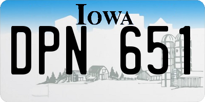 IA license plate DPN651