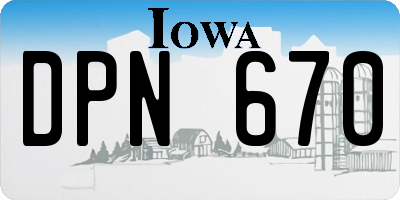 IA license plate DPN670