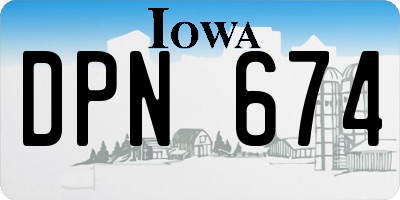 IA license plate DPN674