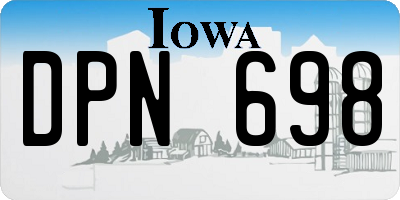IA license plate DPN698