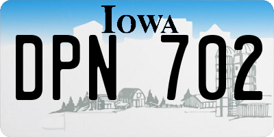 IA license plate DPN702