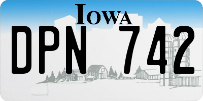 IA license plate DPN742