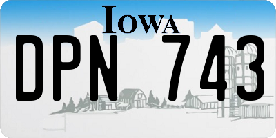 IA license plate DPN743