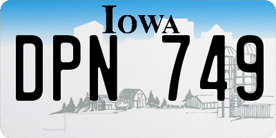 IA license plate DPN749