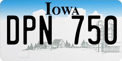 IA license plate DPN750