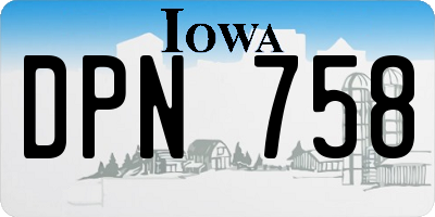 IA license plate DPN758