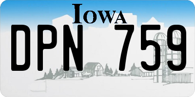 IA license plate DPN759