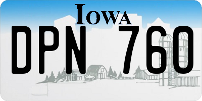 IA license plate DPN760