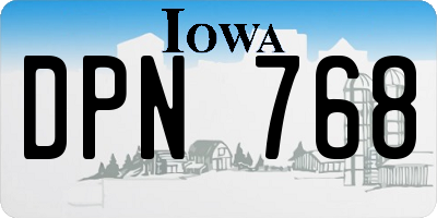 IA license plate DPN768