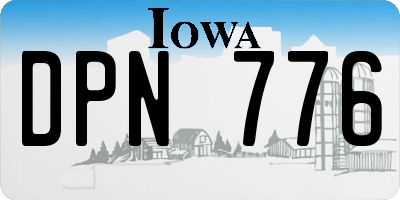 IA license plate DPN776