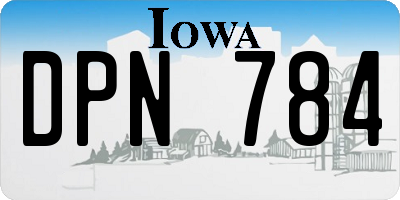 IA license plate DPN784