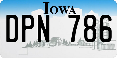 IA license plate DPN786