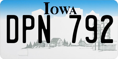 IA license plate DPN792