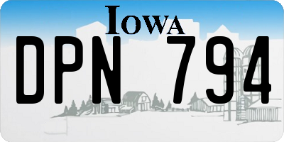 IA license plate DPN794