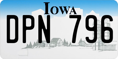 IA license plate DPN796