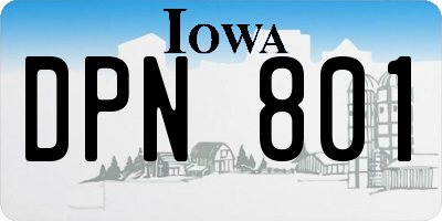 IA license plate DPN801