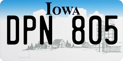 IA license plate DPN805