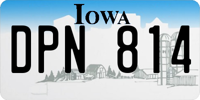 IA license plate DPN814