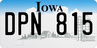 IA license plate DPN815