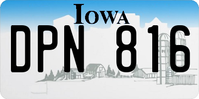 IA license plate DPN816