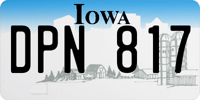 IA license plate DPN817