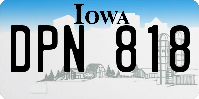 IA license plate DPN818