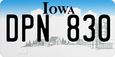 IA license plate DPN830