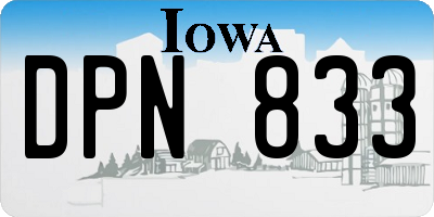 IA license plate DPN833