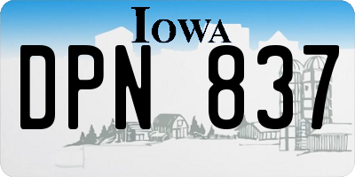 IA license plate DPN837