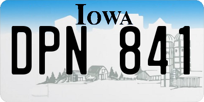 IA license plate DPN841