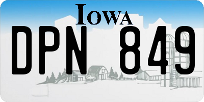 IA license plate DPN849