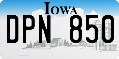 IA license plate DPN850