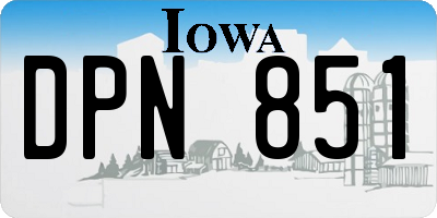 IA license plate DPN851