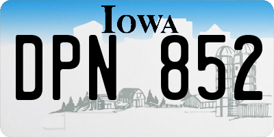 IA license plate DPN852