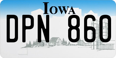 IA license plate DPN860