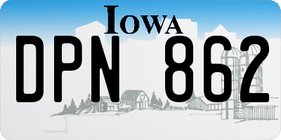 IA license plate DPN862