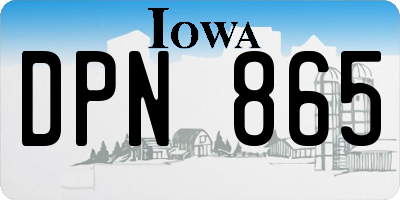 IA license plate DPN865