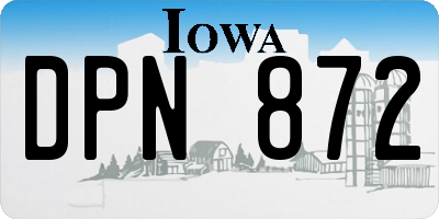 IA license plate DPN872