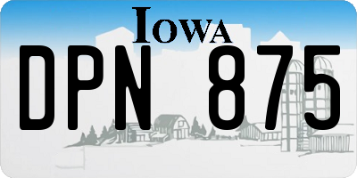 IA license plate DPN875