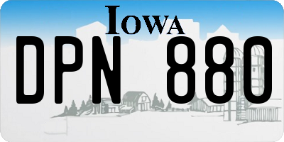 IA license plate DPN880
