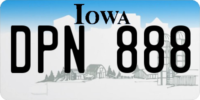 IA license plate DPN888