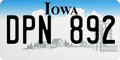 IA license plate DPN892