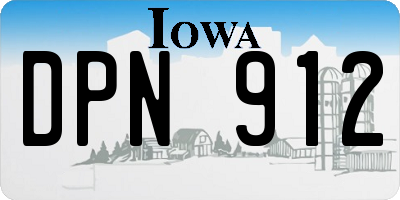 IA license plate DPN912