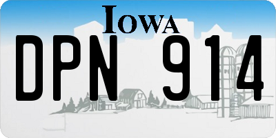 IA license plate DPN914