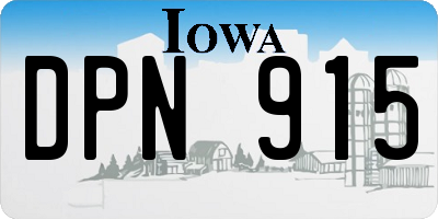 IA license plate DPN915