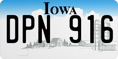 IA license plate DPN916