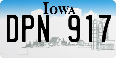 IA license plate DPN917