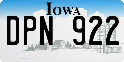 IA license plate DPN922
