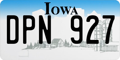 IA license plate DPN927