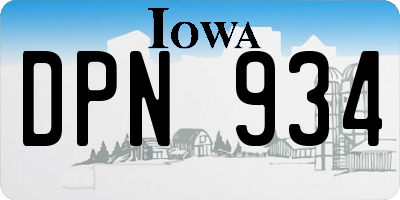 IA license plate DPN934
